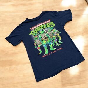 Teenage Mutant Ninja Turtles Graphic Blue Navy Tee Shirt Large